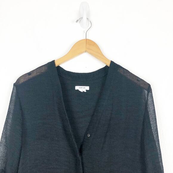 Helmut Lang Black Swift Button Down Triacetate-Blend Top Size Small Quiet Luxury - Picture 4 of 11